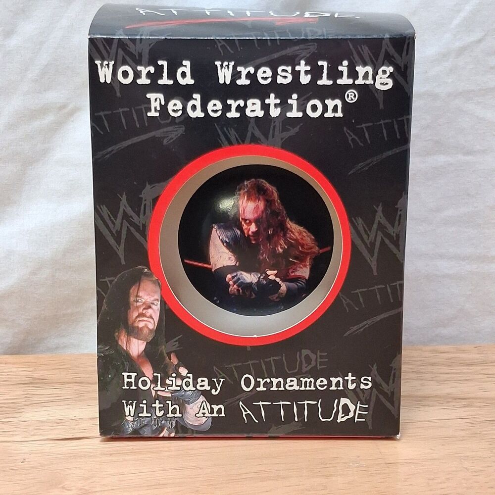 Vintage Undertaker Christmas Tree Ornament 1998 WF Attitude Wrestling Gift NOB